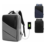 Mochila Porta Notebook Con Cargador Usb Urbana Impermeable