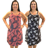 Kit 2 Vestido Plus Size Feminino C Alcinha Soltinho Versátil