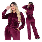 Conjunto Plush Feminino Veludo Inverno Agasalho Frio Quentin