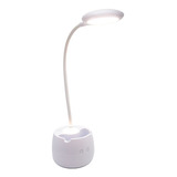 Lampara Led Escritorio Portaesfero Cuello Flexible 4w Color De La Estructura Blanco