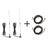 2 Antenas Auto Radios Baofeng + 2 Extensiones  De 10 Mts