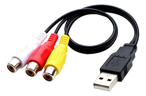 A Adaptador De Cable Usb A 3 Rca, Línea De Audio Y Vídeo,