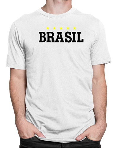 Camiseta Brasil Camisa Copa Do Mundo Futebol 100% Algodão