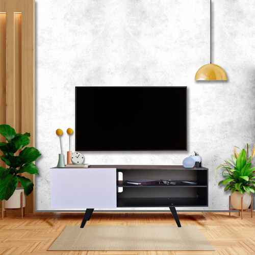 Mueble Para Tv Rack Centro De Entretenimiento Madrid Black