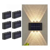 Lampara Pared Solar Para Exterior Impermeable Con 6 Led