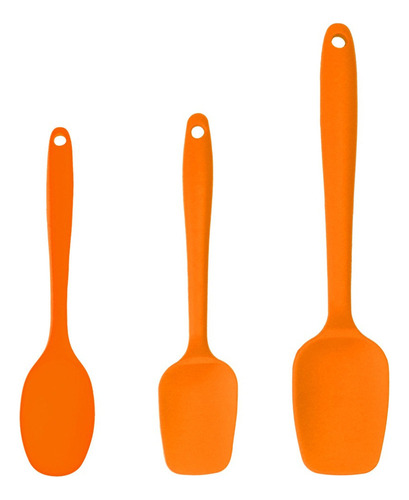 Espátulas De Silicona Kit Para Cocina Hornear Naranja 3uds