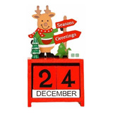 Calendario Perpetuo Cubos Navidad Decoración Navideña Madera