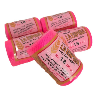 Oferta Hilo La Espiga #18, Rosa Fosforescente (6 Tubos) | Envío gratis