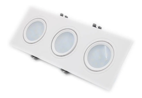 Lámpara De Techo Moderna Triple Foco Plana Blanca Interiores