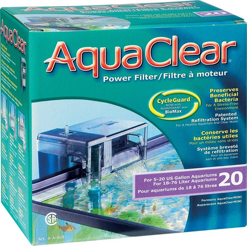 Filtro Cascada Aquaclear 20 Acuarios Peceras De 70lts Max