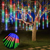 Luz De Lluvia Meteor Serie 8 Tubos 30cm 192led Multicolor