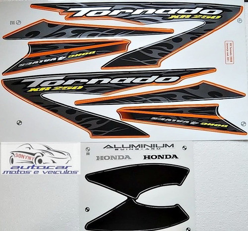 Jogo De Adesivos Xr 250 Tornado 2008 Laranja