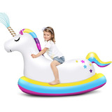 Aspersor Inflable Gigante Unicornio Para Niños Con Valvulas