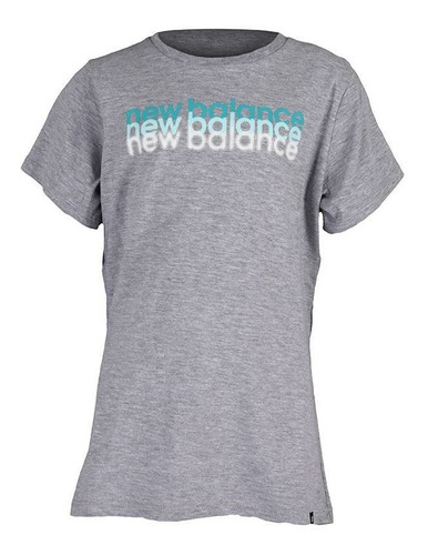 Remera New Balance Fade Essentials Niña Gris 