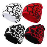 Jeyiour 4 Piezas Y2k Beanies Patrón De Araña Beanie Gothic A