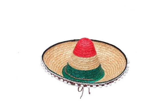 Sombrero Bandera De Mexico Con Borlas