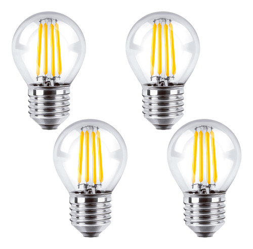 Combo X4 Lamparas Led Gota Vintage Macroled 4w Luz Fría E27