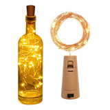 5 Botellas De Vidrio Tipo Vino Con Luces 30 Leds