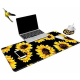 Mousepad Gaming Rossy Sunflower Negro + Coaster Y Stickers