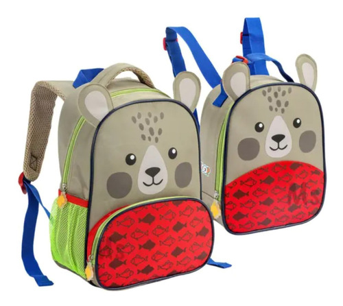 Kit Mochila Infantil Animais Fofos + Lancheira Menina Menino