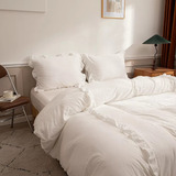 Capa De Edredom Duvet Queen 2,60 X 2,40 Com Fronhas Babado