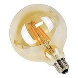 Lampara Filamento Led E27 Globo Vintage Ambar 4w Sica Color De La Luz Cálida