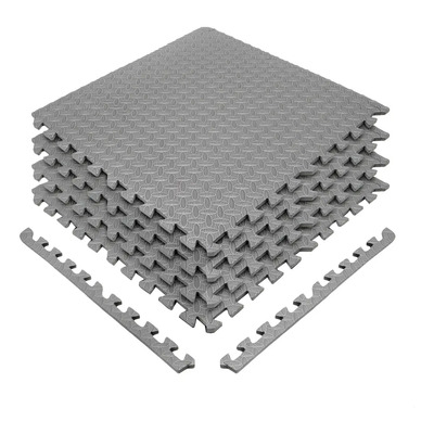 Tapete Lincky Foamy Gym Piso Multiuso 10mm 60x60cm 4 Pzas Gris | Envío gratis