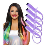 Set Extensiones Mechas Cabello Sintético Colores Fantasía