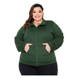 Jaqueta Casaco Blusa Frio Feminina Plus Size Com Bolso G4