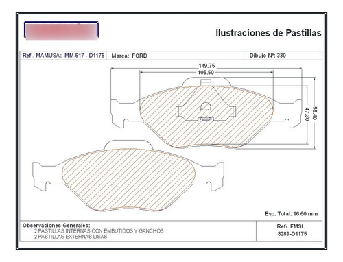 Pastillas De Frenos Xtender 8289=0517 Fiesta/eco Sport 2.0l Foto 2