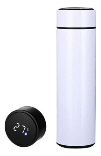 Termo Sensor Temperatura Botella Térmica 500 Ml Acero Inox Color Blanco