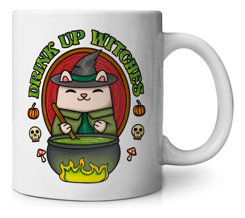 Gato Michi Halloween Taza Cat Drink Up Witches