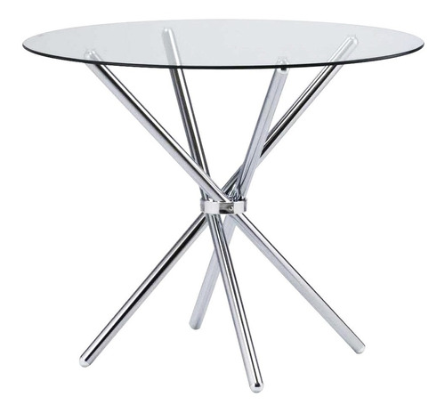 Mesa Vidrio Redonda Tulip Cocina Comedor Cromada Oferta!