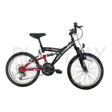 Bicicleta Niños Mtb Firebird Doble Suspension Rodado 20 18v