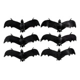 Kit 6 Morcegos Halloween De Borracha Decoração Das Bruxas