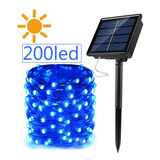 Cadena Solar Cobre Luces Azul Hada Navidad Luces 20m