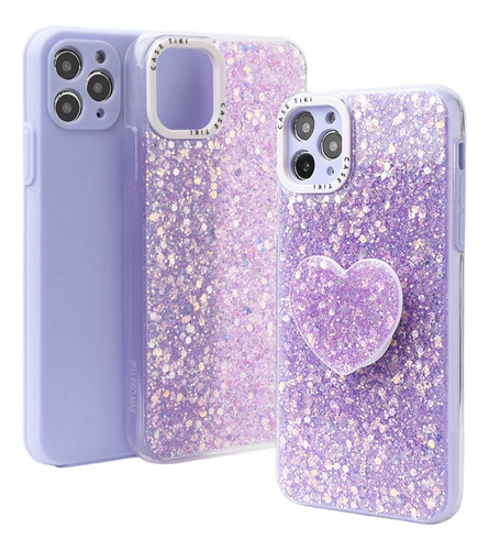 Carcasa Para iPhone 14 Glitter Incluye Pop Socket