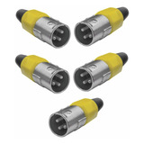 5 Piezas Conector Canon Xlr Plug Macho Varios Colores