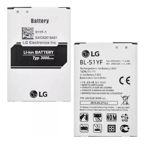 B.ateriia Para LG G4 Stylus H635 - G4 H815 Bl-51yf 3000mah