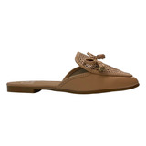 Sapato Mule Moleca 5722.120 Feminino Com Laço Preto Nude