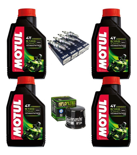 Kit Afinacion Motul 5100 Hf Ngk R6r R1 Gsxr Zx6r Zx10 1000rr