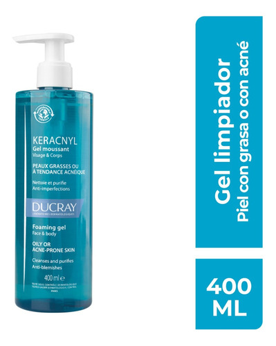  Keracnyl Gel 400ml -ducray- Tipos De Piel Mixta