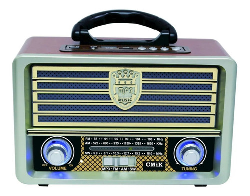 Radio Fm Recargable Bluetooth Vintage - Envío Gratis