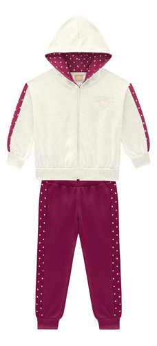 Conjunto Milon Infantil Moletom Felpado Menina Inverno 1 A 8