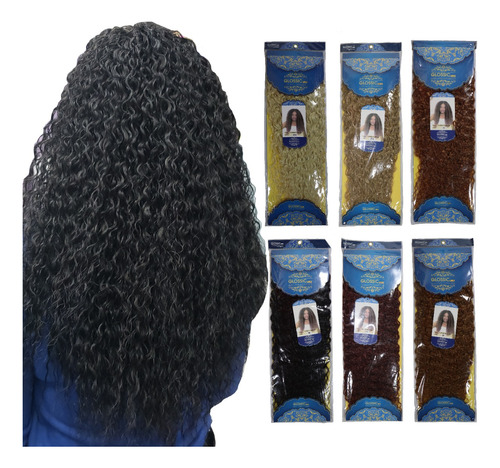 Cortina Pelo Rizado Orgánicas Afro 4,50 Mts Color Rubio Plat