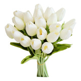 20 Piezas De Flores De Seda De Tulipán Artificiales A Granel
