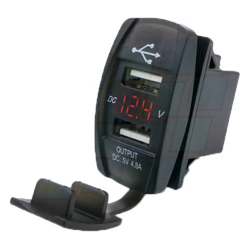 Voltimetro Digital Cargador Doble Usb 12v 24v P/ Calar