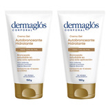 Kit Autobronceante Dermaglós Crema Gel Hidratante 150g X2 Un