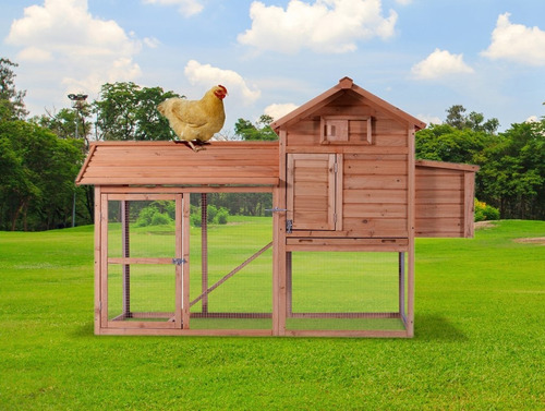 Gallinero Casa Para Conejo Mascotas, Madera 2.10x1.33x0.7mts