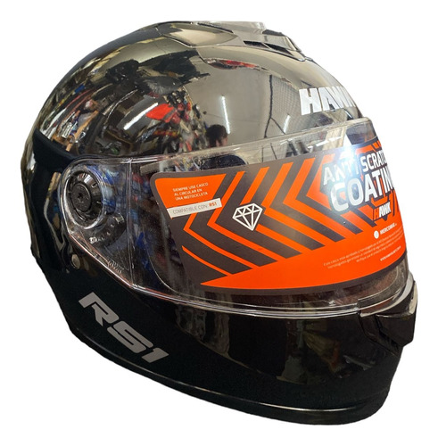 Casco Integral Hawk Rs1 Negro Brillante M (58 Cm)